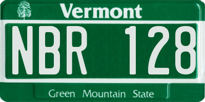 VT license plate NBR128