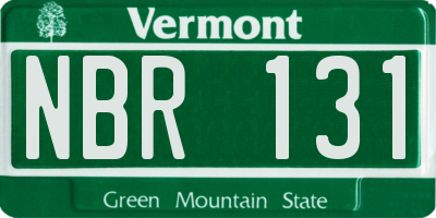 VT license plate NBR131