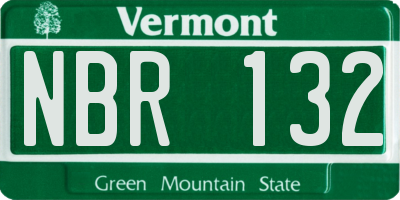 VT license plate NBR132