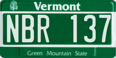 VT license plate NBR137