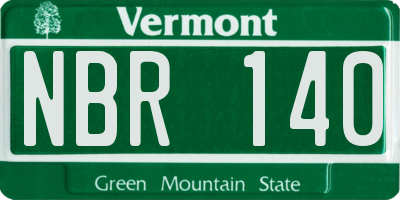 VT license plate NBR140