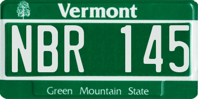VT license plate NBR145