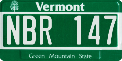VT license plate NBR147