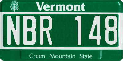 VT license plate NBR148