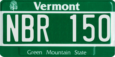 VT license plate NBR150