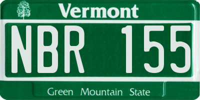 VT license plate NBR155
