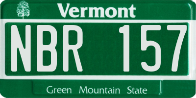 VT license plate NBR157