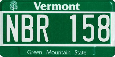 VT license plate NBR158