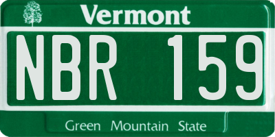 VT license plate NBR159