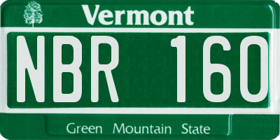 VT license plate NBR160
