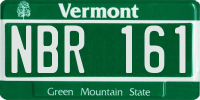 VT license plate NBR161