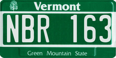 VT license plate NBR163