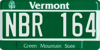 VT license plate NBR164