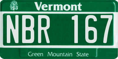 VT license plate NBR167