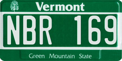 VT license plate NBR169