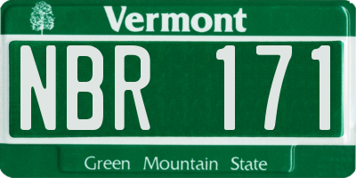 VT license plate NBR171