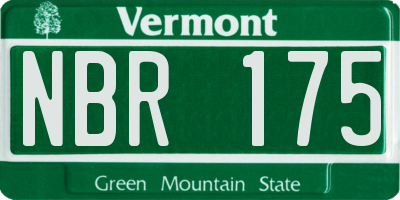 VT license plate NBR175