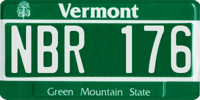 VT license plate NBR176