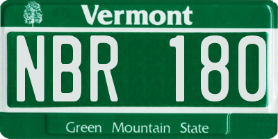 VT license plate NBR180