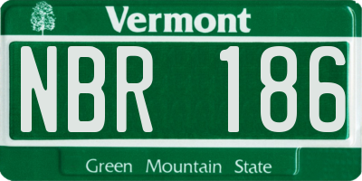 VT license plate NBR186