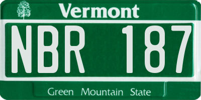 VT license plate NBR187