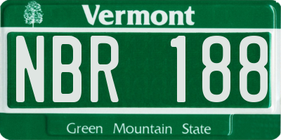 VT license plate NBR188