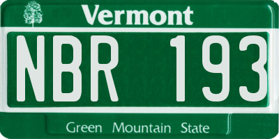 VT license plate NBR193