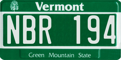 VT license plate NBR194