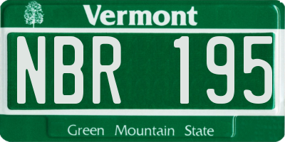 VT license plate NBR195