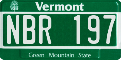 VT license plate NBR197