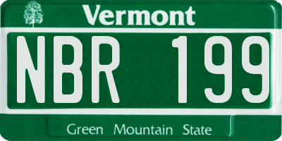 VT license plate NBR199