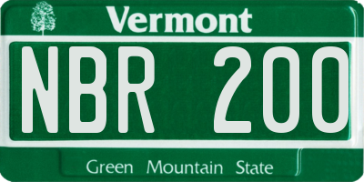 VT license plate NBR200