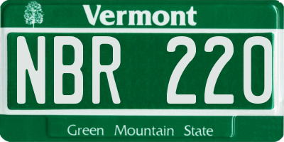 VT license plate NBR220
