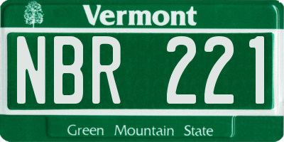VT license plate NBR221
