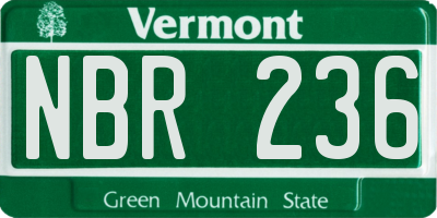 VT license plate NBR236