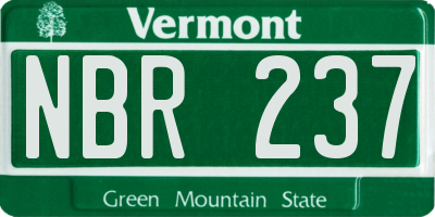 VT license plate NBR237