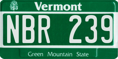 VT license plate NBR239