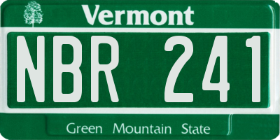 VT license plate NBR241