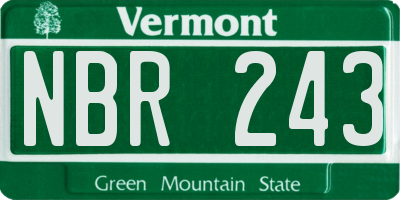 VT license plate NBR243