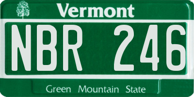 VT license plate NBR246