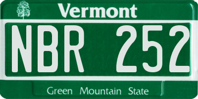 VT license plate NBR252