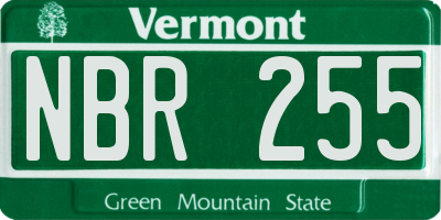 VT license plate NBR255