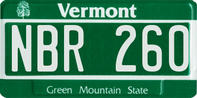 VT license plate NBR260