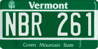VT license plate NBR261