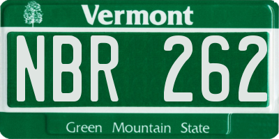 VT license plate NBR262