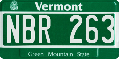 VT license plate NBR263