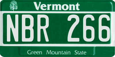 VT license plate NBR266
