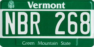 VT license plate NBR268