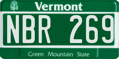 VT license plate NBR269