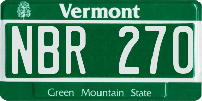 VT license plate NBR270